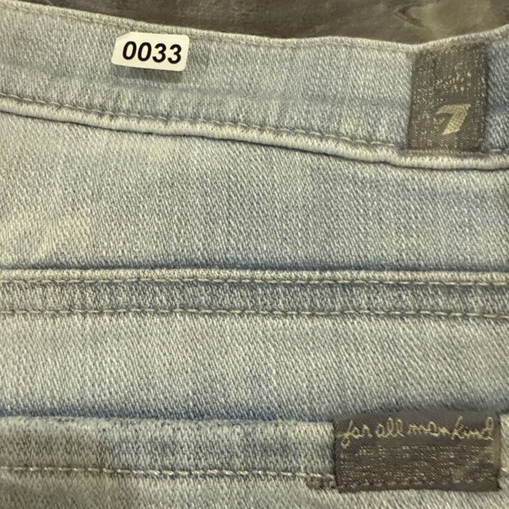 7 For All Mankind Jeans Women 31 Denim Josefina Button Fly Stretch Distressed - Picture 15 of 15
